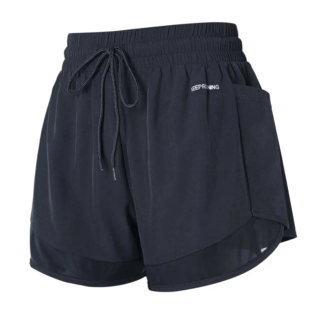 Elastic Waistband Sports Shorts With Side Pocket - SF2229