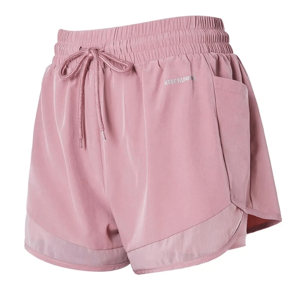 Elastic Waistband Sports Shorts With Side Pocket - SF2229