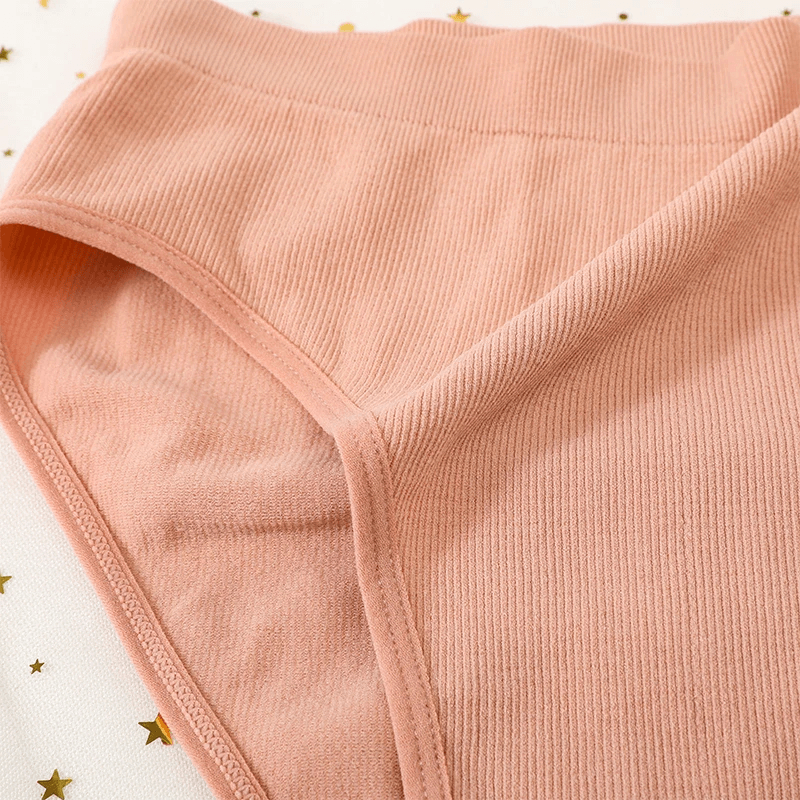 Elastic Women High Waist Cotton Briefs SF2179 in solid color, offering breathable cotton-spandex blend with high-rise fit for seamless wear.