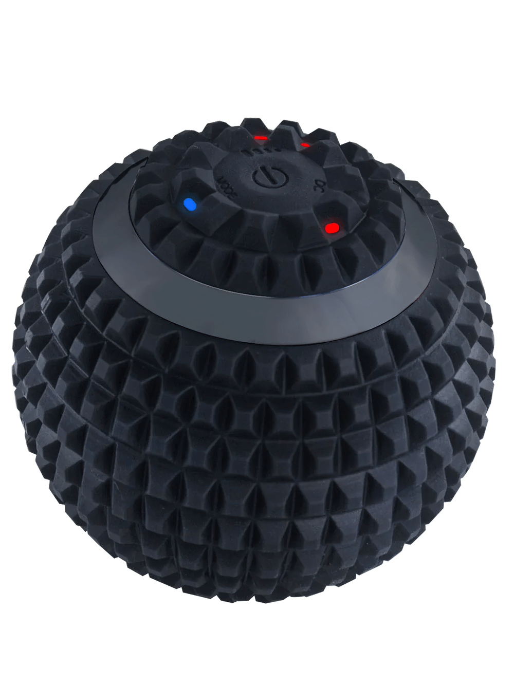 Black electric fascial ball massager SF3252 for muscle relief with textured surface and LED indicators.