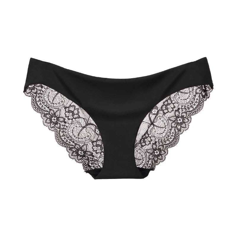 Chic black panties with elegant lace detailing for a stylish fit, perfect for the modern woman seeking sophistication and comfort.