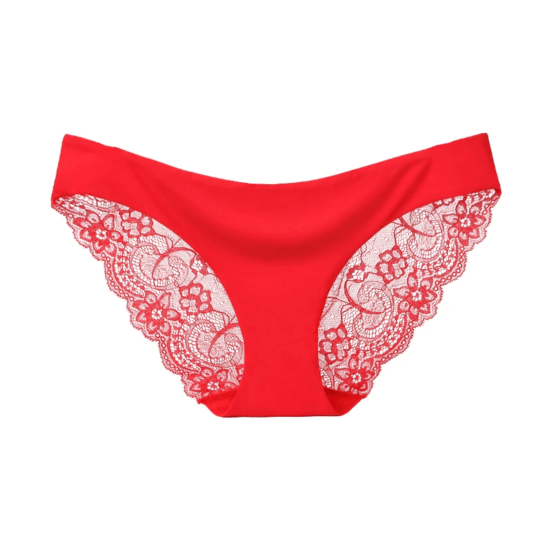 Chic pink lace-trimmed panties for women - elegant and stylish fit