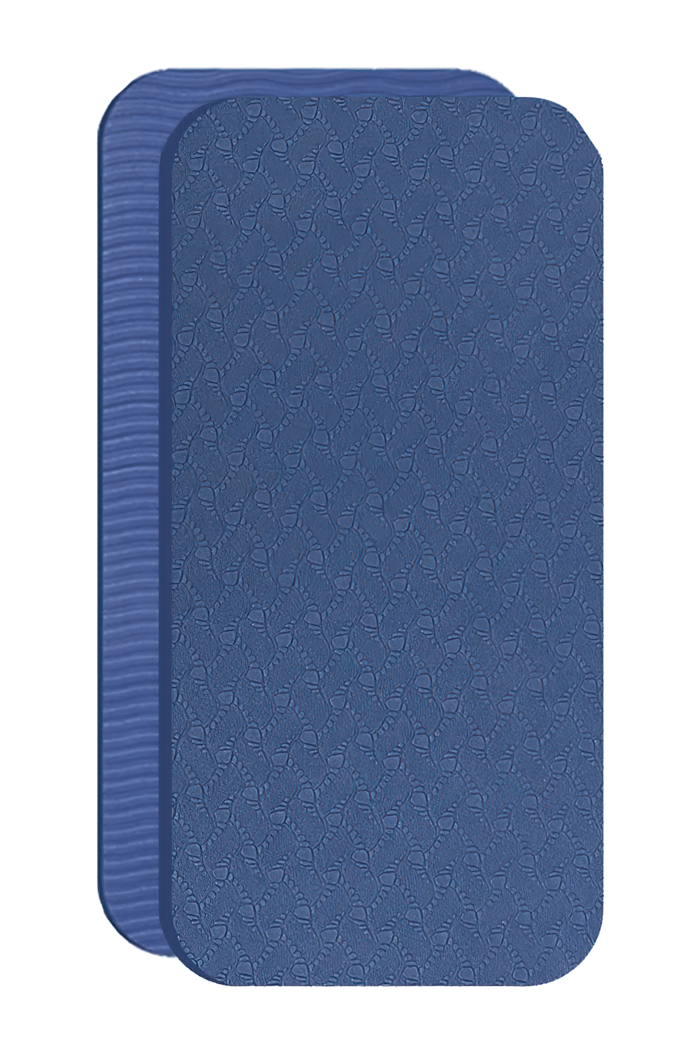 Blue embossed portable elbow and knee yoga mats for training, featuring anti-slip, pressure-resistant foam for added stability and support.