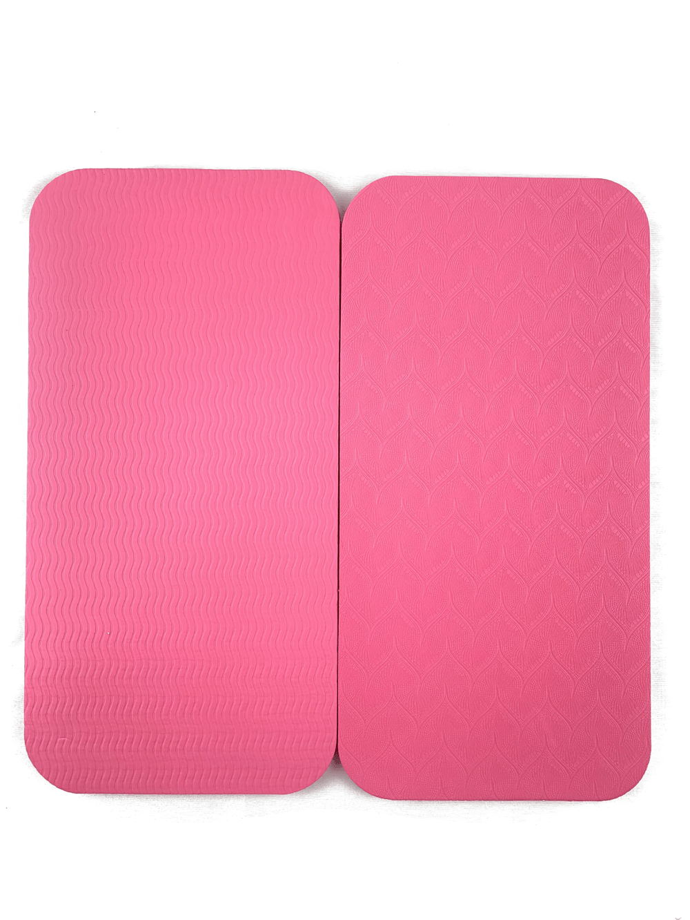 Pink embossed portable elbow and knee yoga mats, anti-slip, lightweight, SF3409. Ideal for planks, push-ups, stretching.