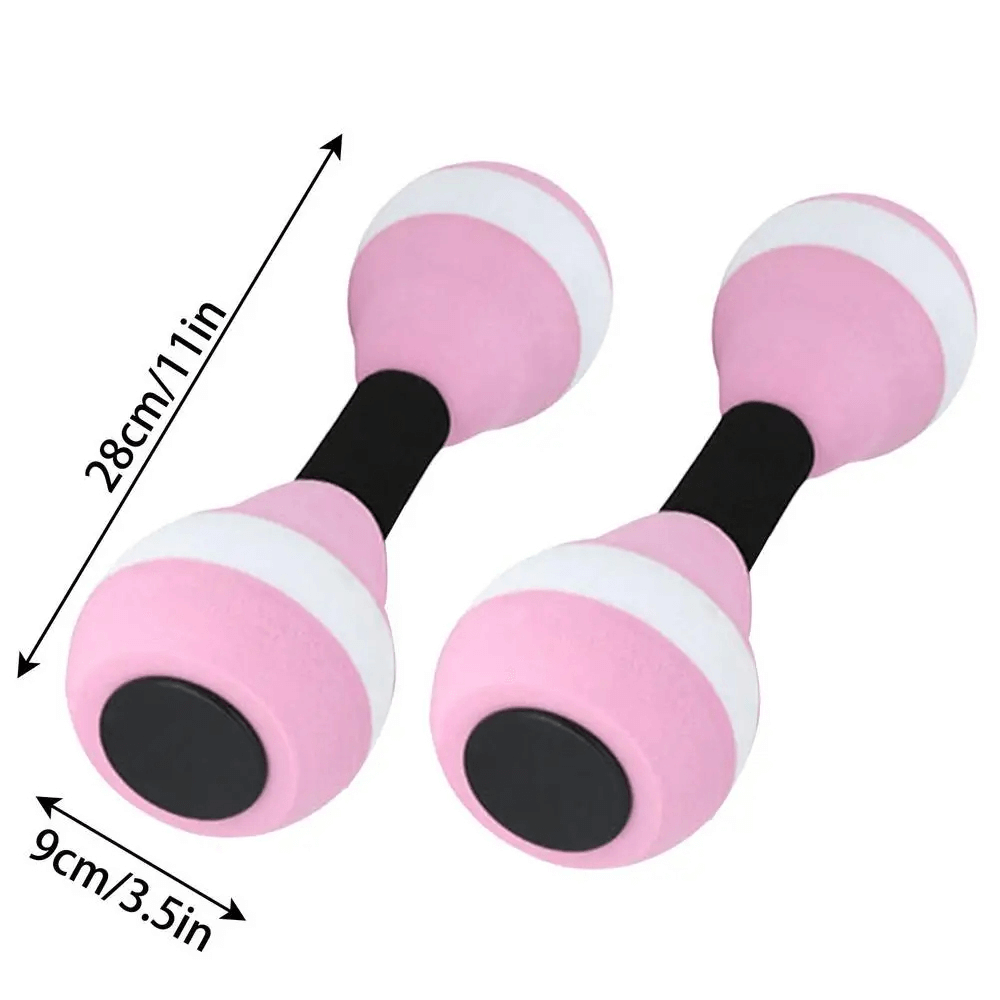 Pink EVA foam aquatic dumbbells for pool exercise, floating design, ideal for aqua aerobics and swimming fitness - SF3349