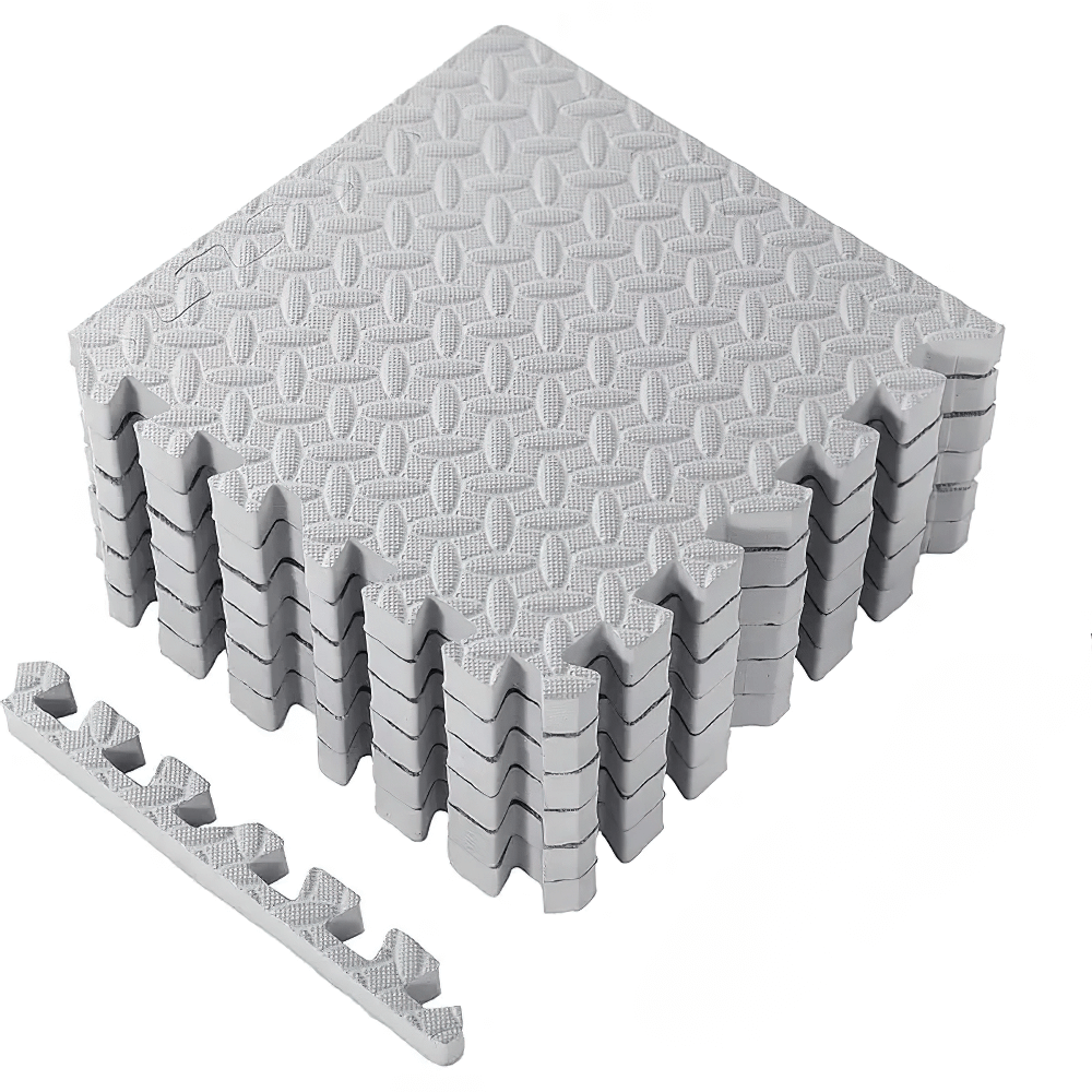 EVA Foam Exercise Mats for Gym Flooring and Yoga - SF3474 interlocking tiles in a stack, enhancing home and gym workout spaces.