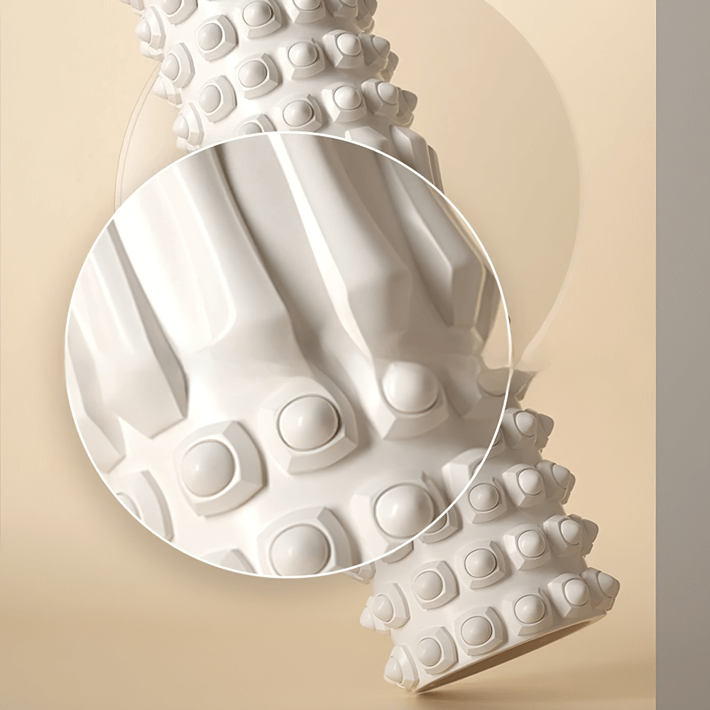 Close-up of EVA textured massage roller for muscle relief and recovery, highlighting deep tissue design for workout recovery - SF3229.