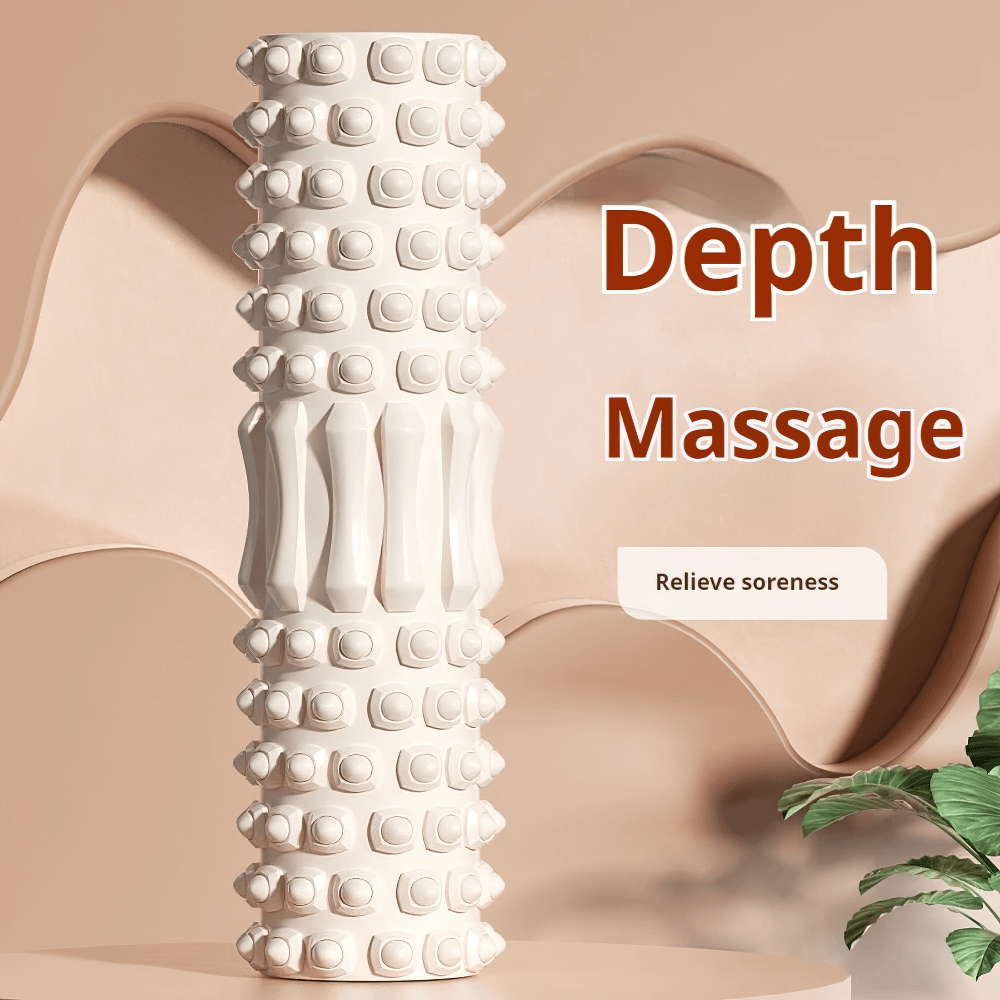 EVA textured massage roller for deep tissue relief and muscle recovery, improves flexibility and reduces soreness.