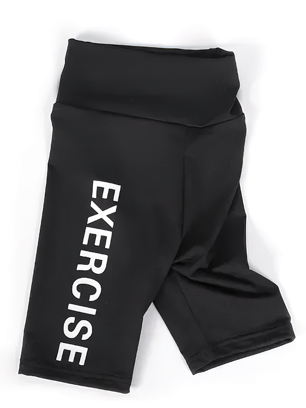 Youth Exercise Print Stretch Biker Shorts for Active Wear - SF3758, featuring bold side lettering and flexible stretch fit.