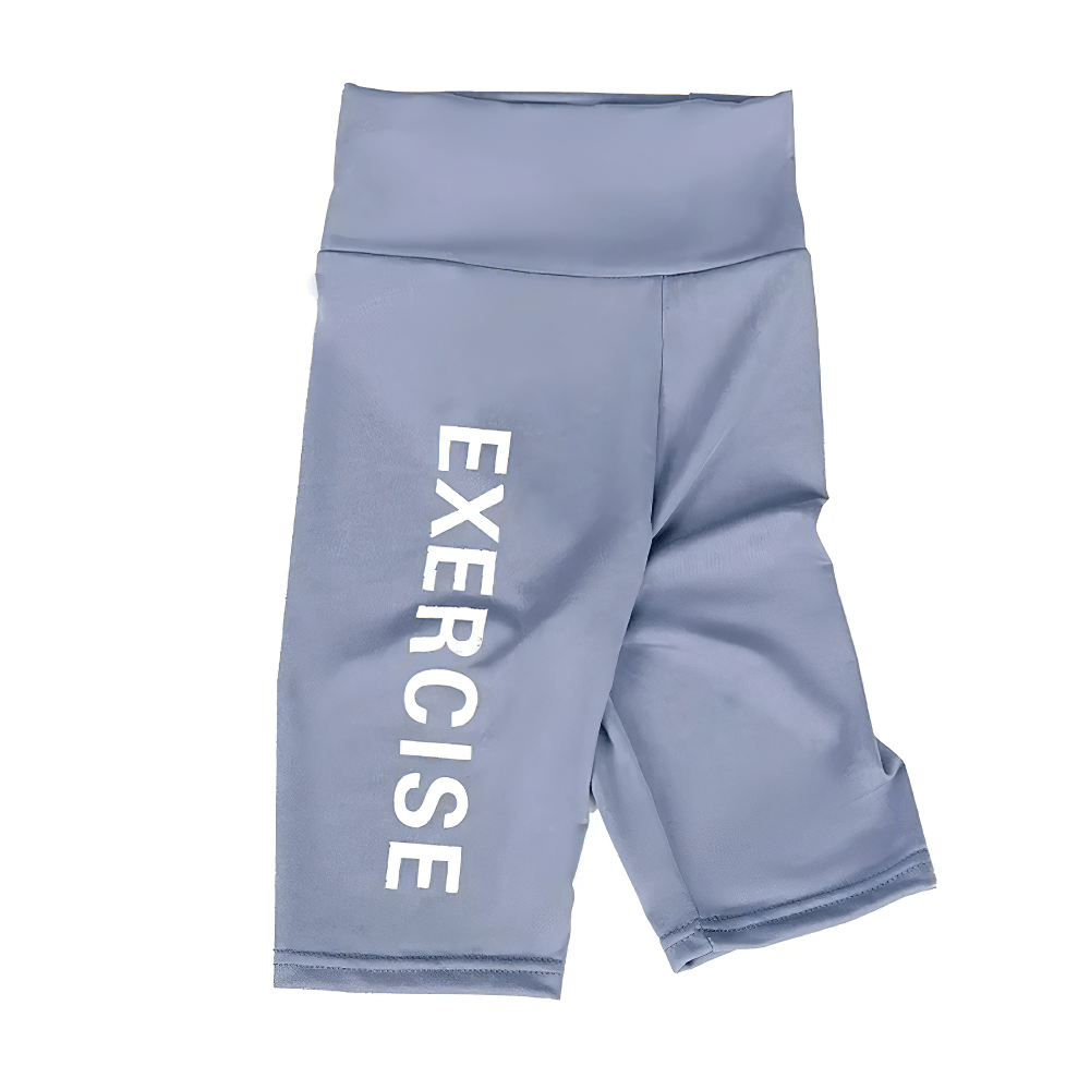 Exercise Print Stretch Biker Shorts for Active Wear - SF3758 with bold exercise print and stretch fit