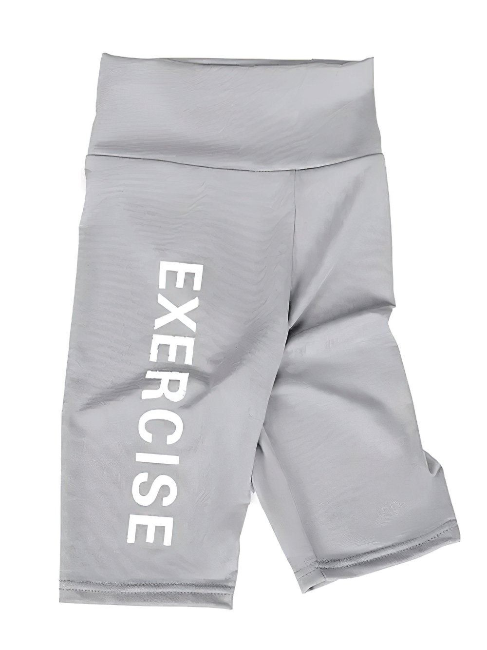 Exercise Print Stretch Biker Shorts for Active Wear - SF3758 in gray with bold EXERCISE print for kids' sports and daily activities