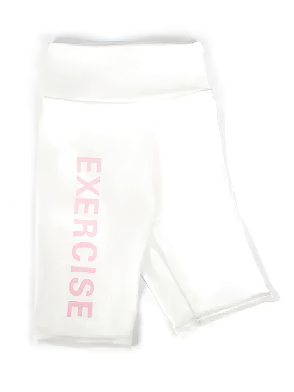 Exercise Print Stretch Biker Shorts for Active Wear - SF3758 with pink EXERCISE side print.