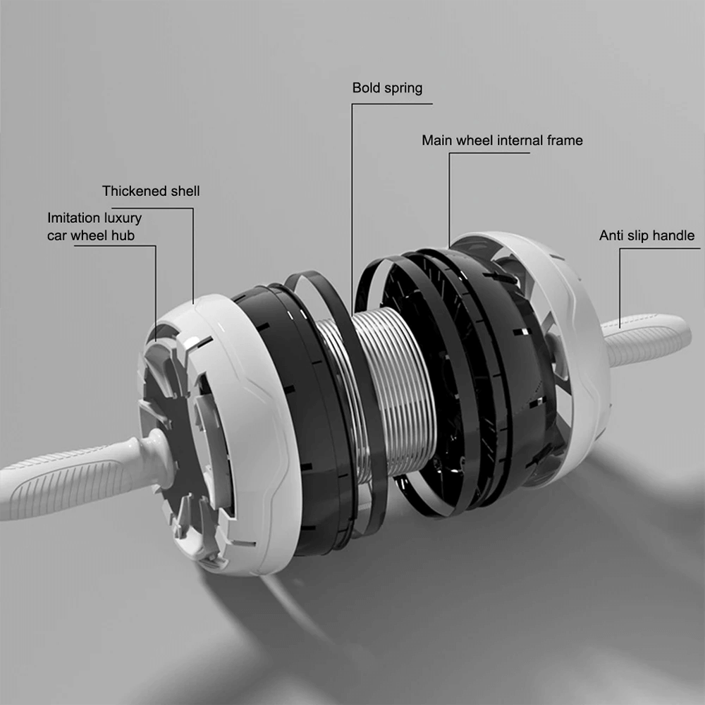 Detachable gym roller with anti-slip handle and thickened shell for core muscles strengthening, ideal for home and gym workouts.