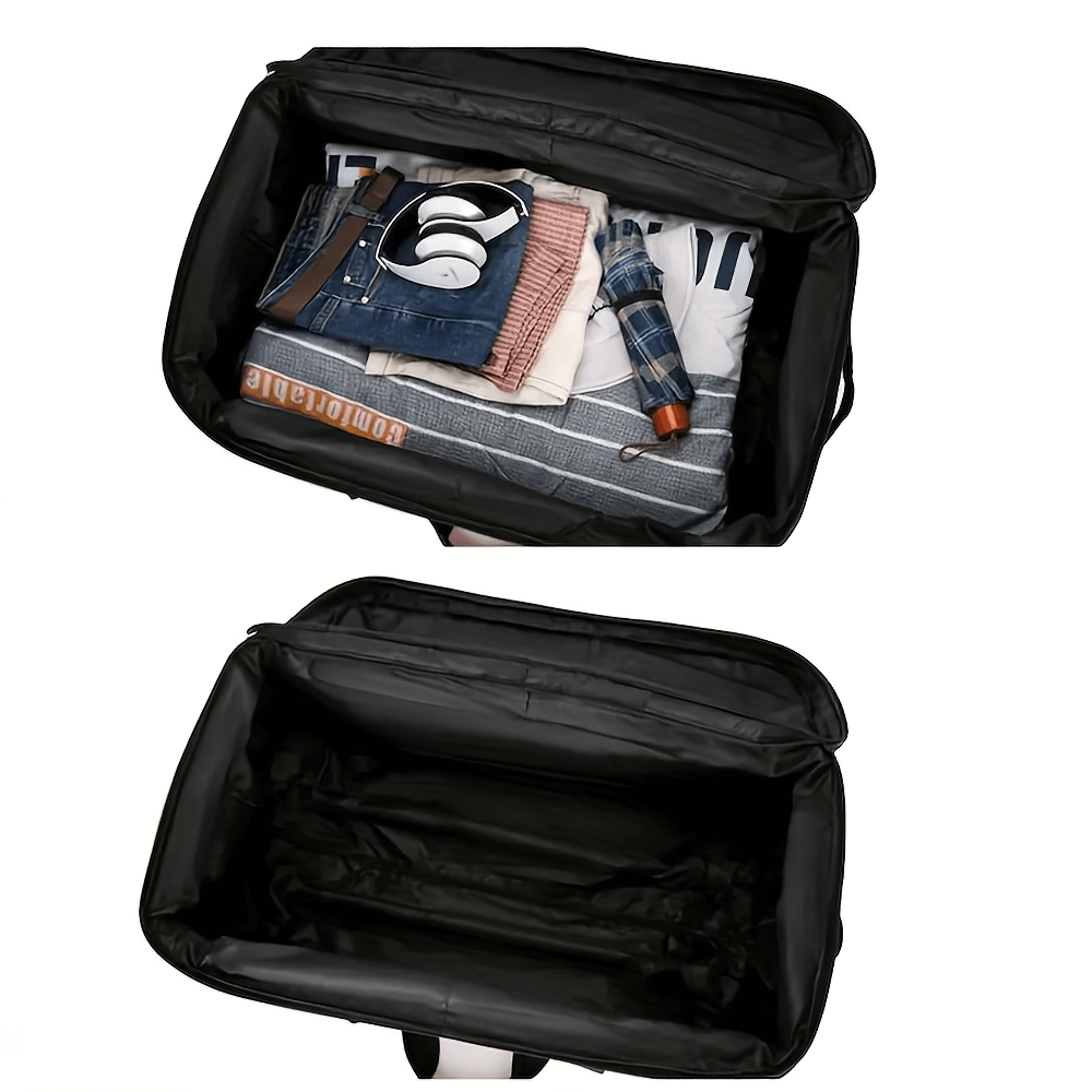 Open expandable travel suitcase SF2667 showing spacious interior with clothes and accessories packed neatly.