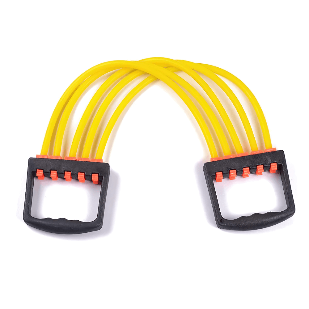 Expander with 5 Resistance Tube Bands for Training - SF3427 in yellow color with detachable bands for strength workouts.