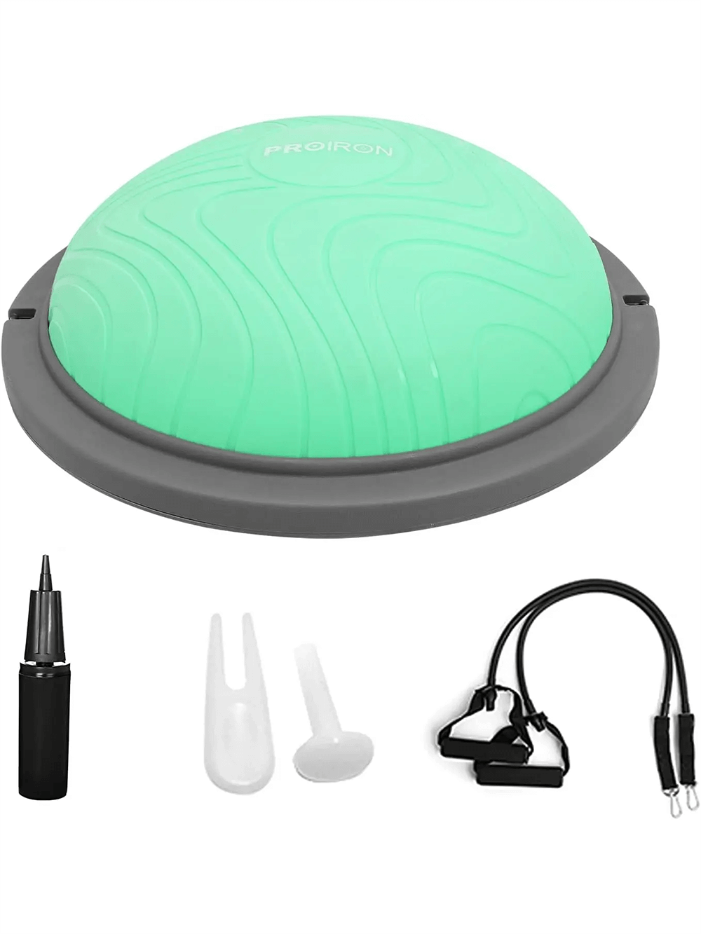 Extra Thick Balance Ball Trainer SF3393 with pump, resistance bands, and non-slip base for core and balance enhancement.