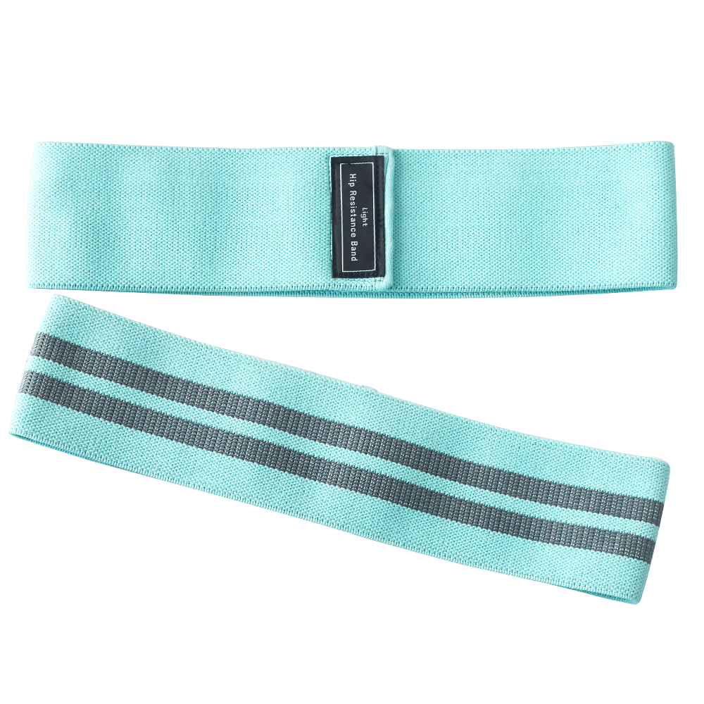 Teal fabric hip resistance bands for glute, squat, and leg training with non-slip design, perfect for yoga and fitness workouts.