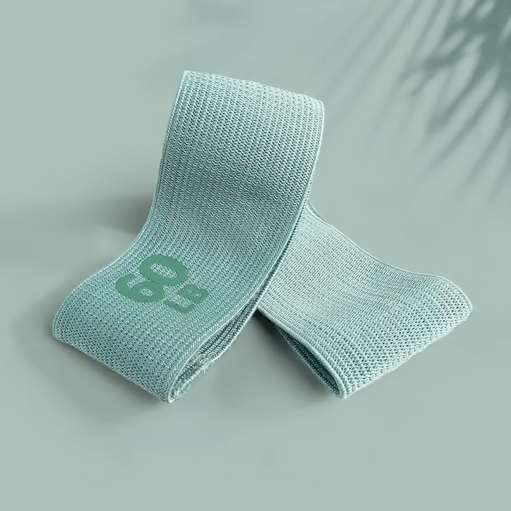 Sky blue fabric resistance band 85LB for home gym workouts and strength training.