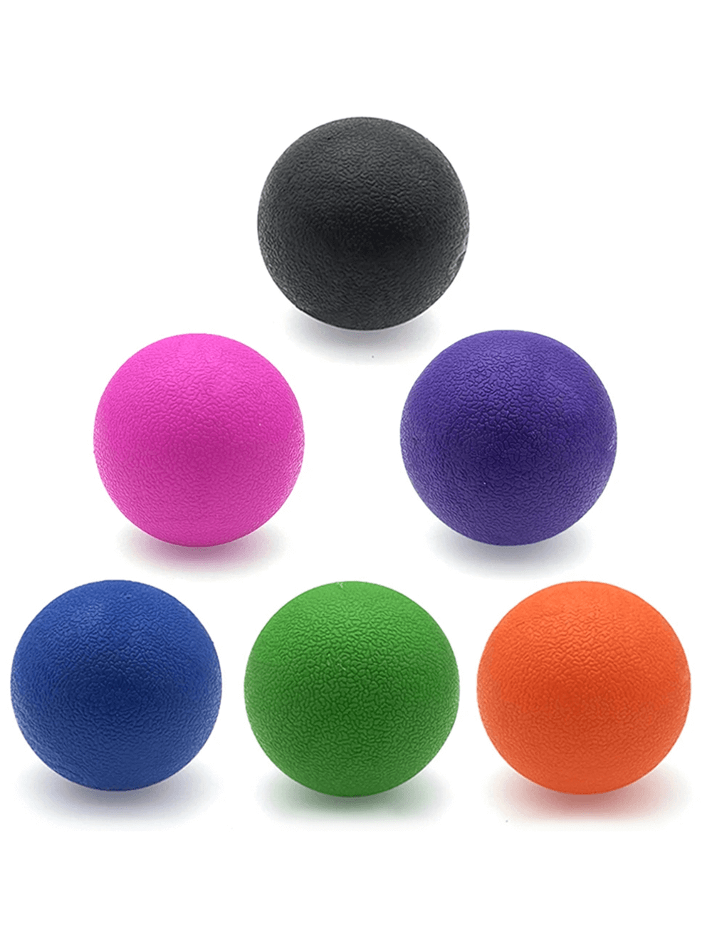 Colorful set of fascia balls for muscle relaxation and pain relief, perfect for massage therapy and stress relief.