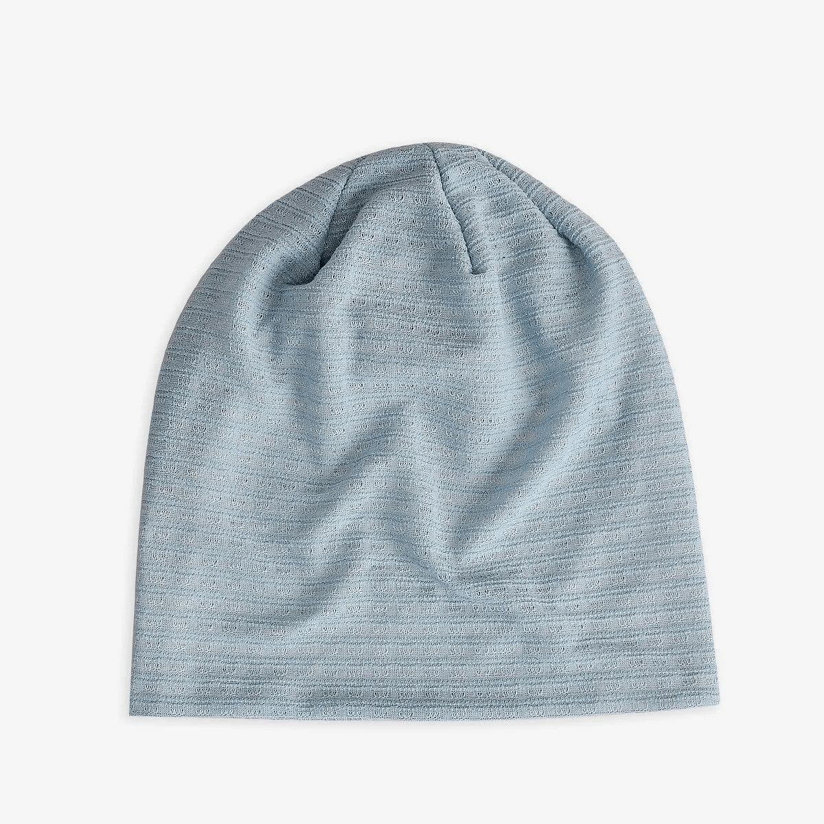 Fashion baggy solid beanie for women or men, SF1741, in light blue. Stylish and unisex, perfect for warmth and casual or formal wear.