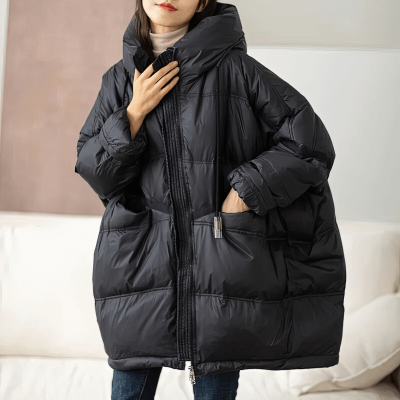 Fashion Casual Women's Oversized Down Jacket with Hood - SF1594