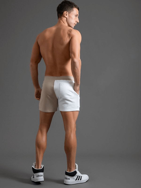 Modische zweifarbige Shorts aus Baumwolle mit elastischem Bund für Herren – SF1394