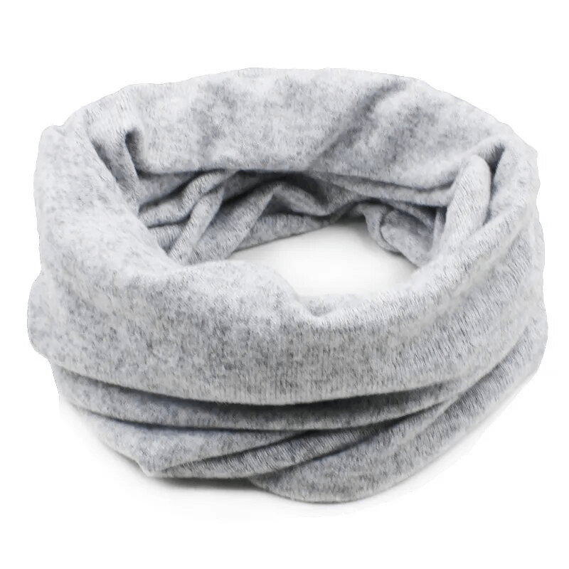 Solid color multifunction hat scarf in gray, made of polyester and acrylic. Stylish, breathable, and perfect for women SF1681.