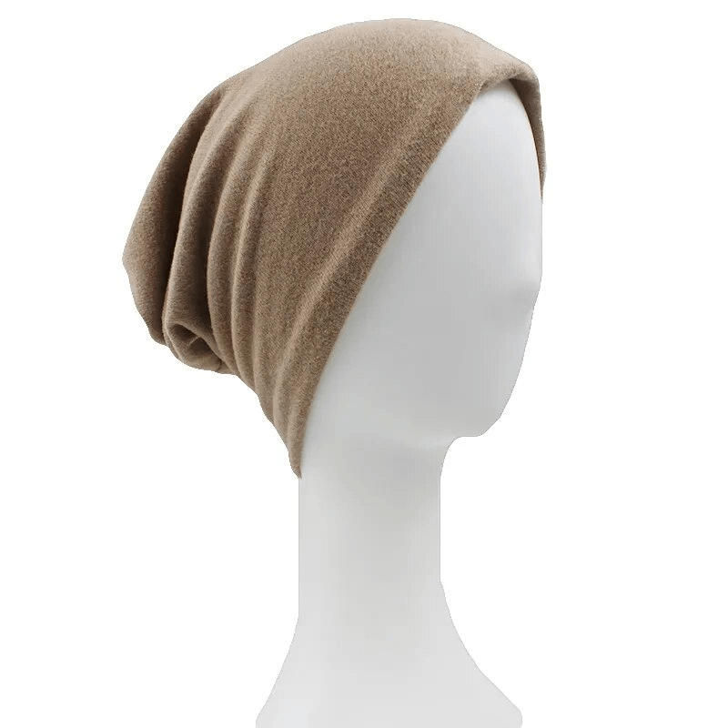 Elegant solid color hat scarf on mannequin, versatile fashion for women, made of durable polyester and acrylic, SF1681.