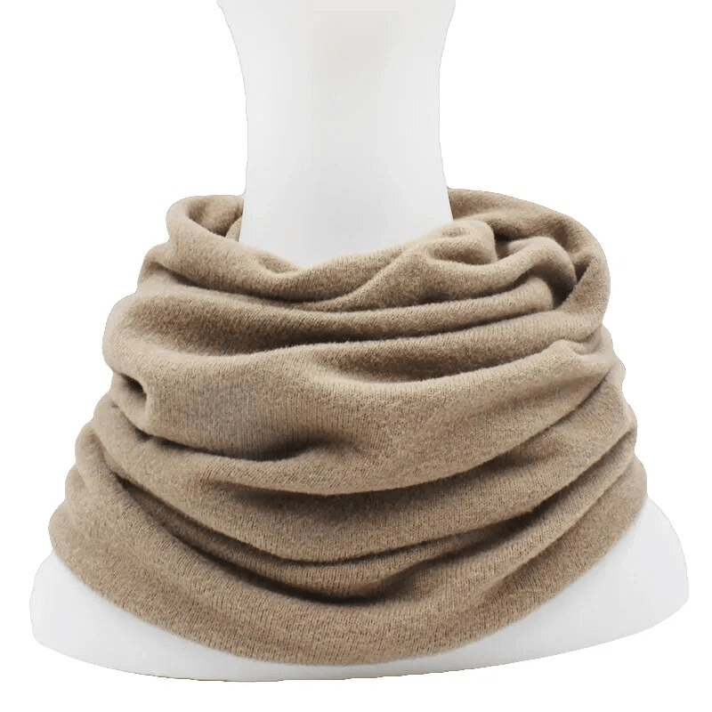 Fashion Multifunction Solid Color Hat Scarf for Women - Lightweight, stylish, beige hat scarf made of durable polyester and acrylic.