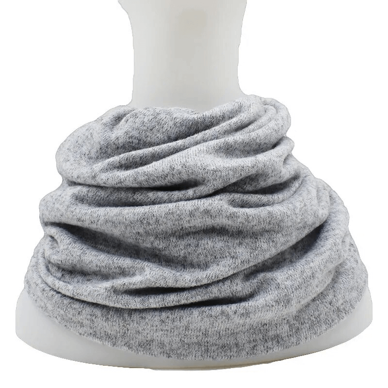 Stylish multifunction solid color hat scarf in grey, perfect for women seeking durable, comfortable, and fashionable cold-weather accessories.