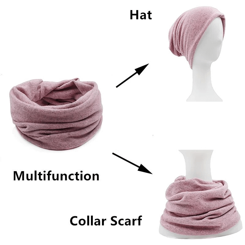 Fashion Multifunction Solid Color Hat Scarf For Women - SF1681