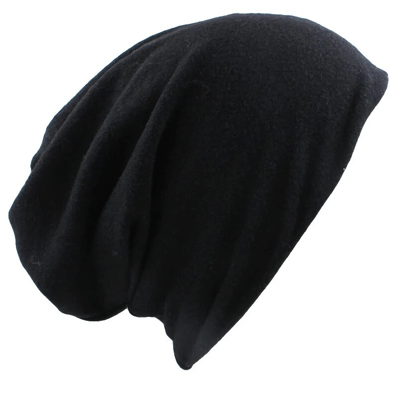 Stylish black multifunction hat scarf for women SF1681, made of durable polyester and acrylic for a comfy, chic accent to any outfit.