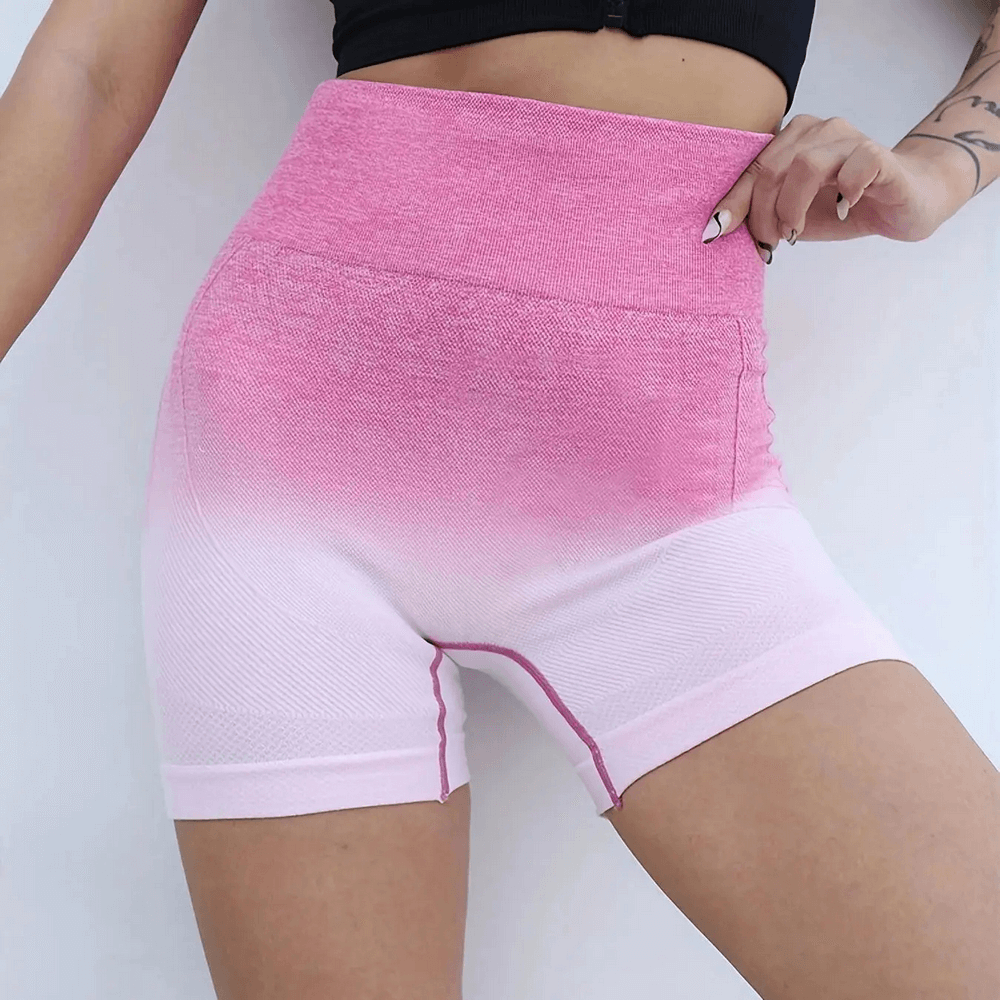 Fashion Ombre Scrunch Butt Lifting Yoga Shorts - SF4122