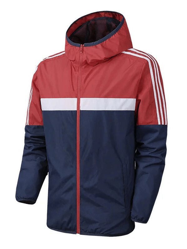 Fashion sports hooded striped thin jacket for men - stylish and lightweight, perfect for modern men's wardrobe, SF1900 model.