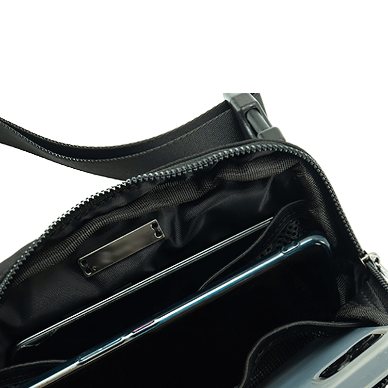 Interior view of Fashion Sports Multi-function Waist Bag SF1511 showing secure zipper pocket and adjustable belt.