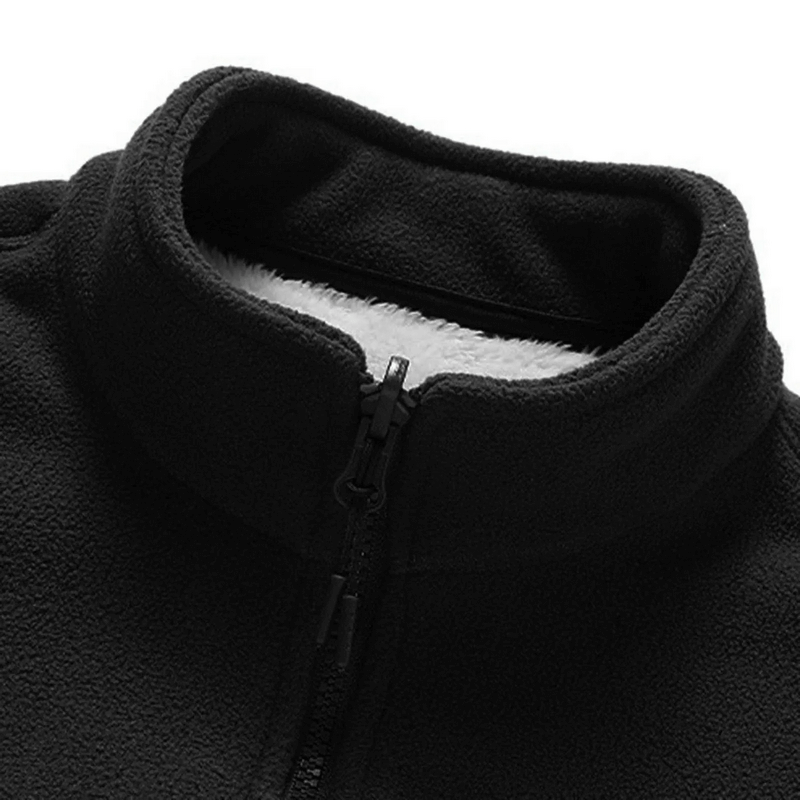 Fashion Stand Collar Zip-Up Fleece Jacket With Pockets - SF1918