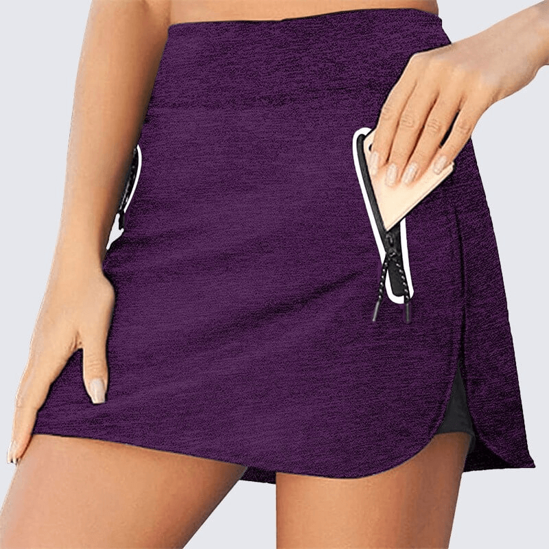 Modischer Tennis-Shortsrock mit hoher Taille und Taschen für Damen – SF0120 