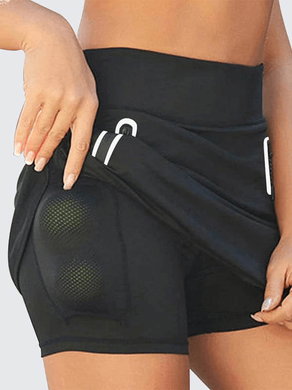 Modischer Tennis-Shortsrock mit hoher Taille und Taschen für Damen – SF0120 