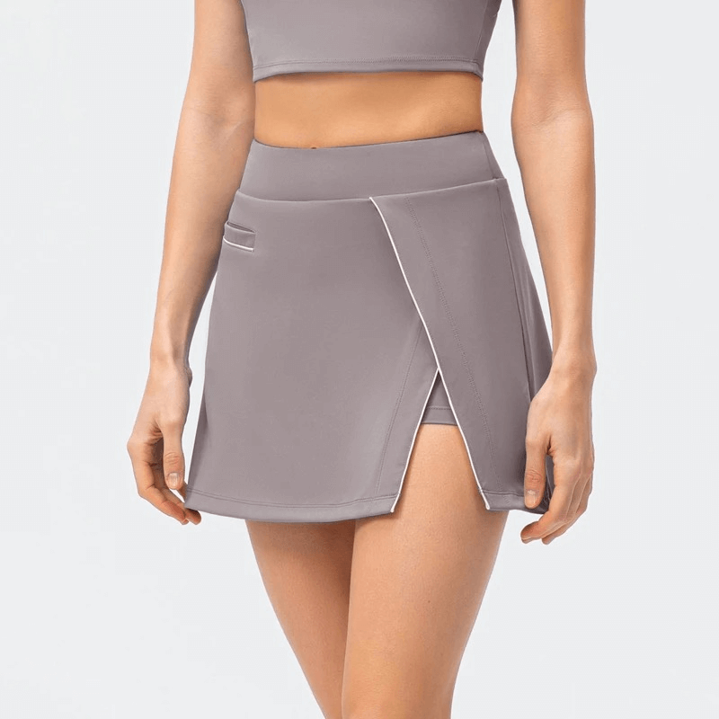 Fashion Tennis Solid Shorts-Skirt with Pockets - SF1819
