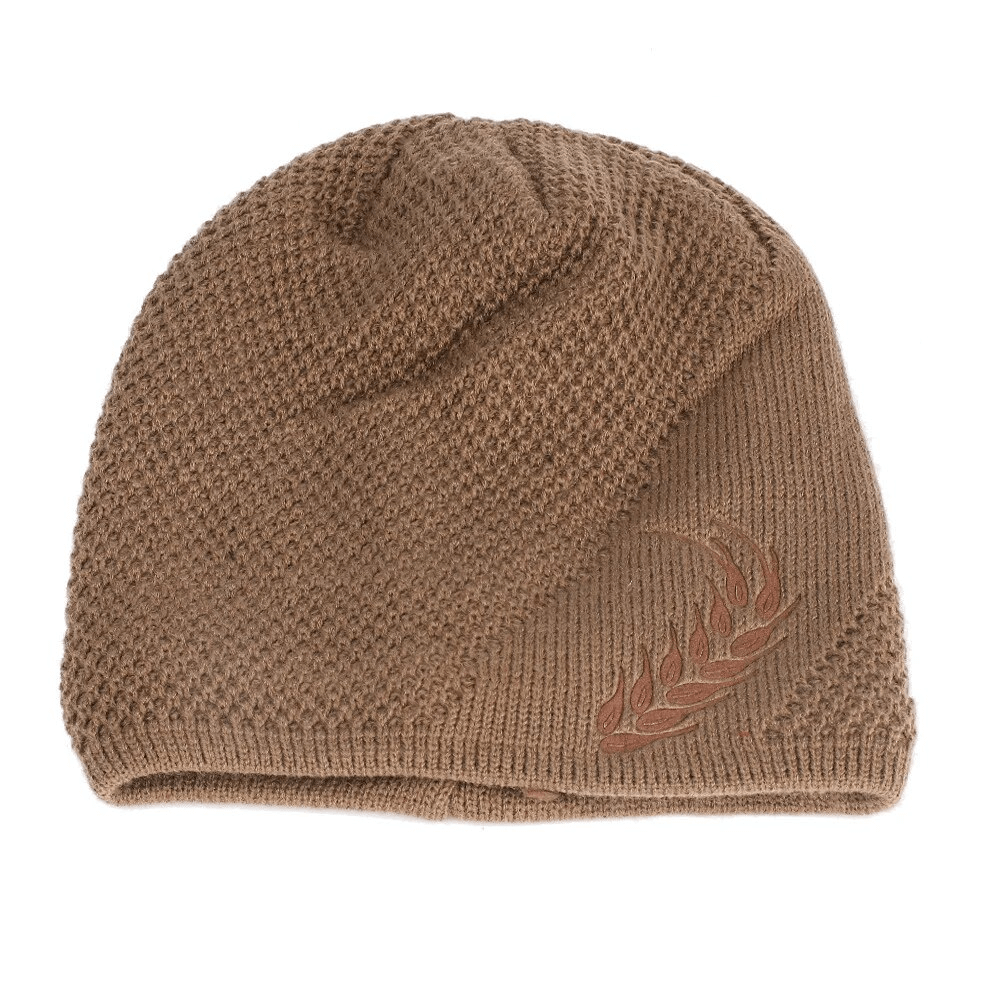 Unisex warm knitted ski beanie with stylish wheat ear pattern, perfect for outdoor activities. Made from durable polyester. Model SF1676.