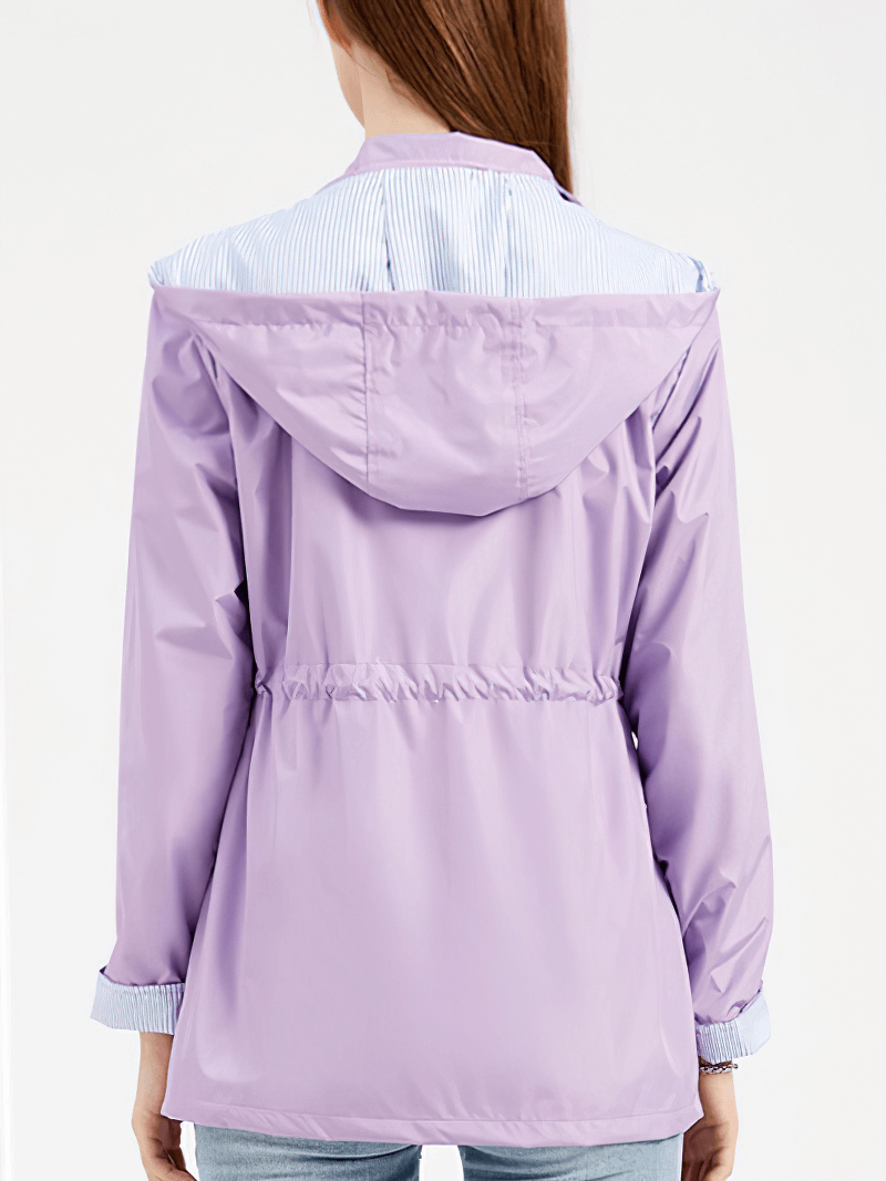 Trench-coat imperméable à capuche amovible pour femme - SPF1497 