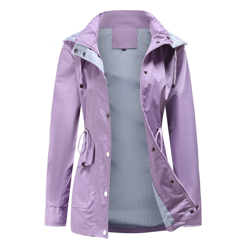 Trench-coat imperméable à capuche amovible pour femme - SPF1497 