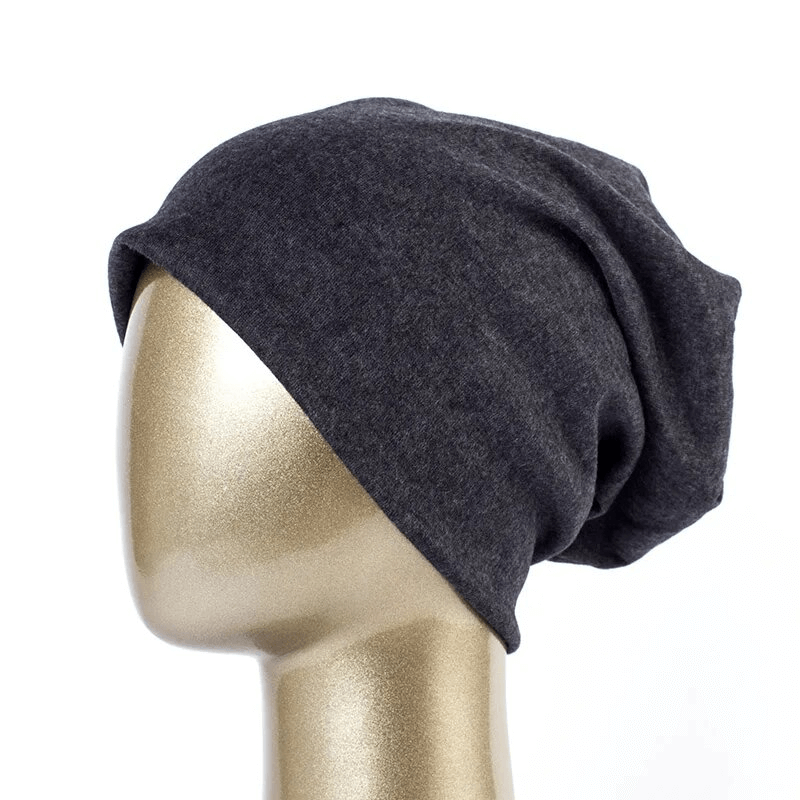Fashionable cotton casual women's beanie SF1699 in soft grey, perfect for a stylish, comfortable look.