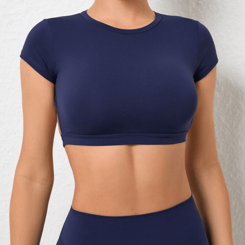 Fashionable Elastic Cropped Women's Open Back Top - SF1370