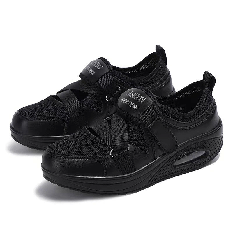 Fashionable sports mesh women's sneakers on platform SF1540 with stylish air-mesh upper and hollow design for comfort and elegance.