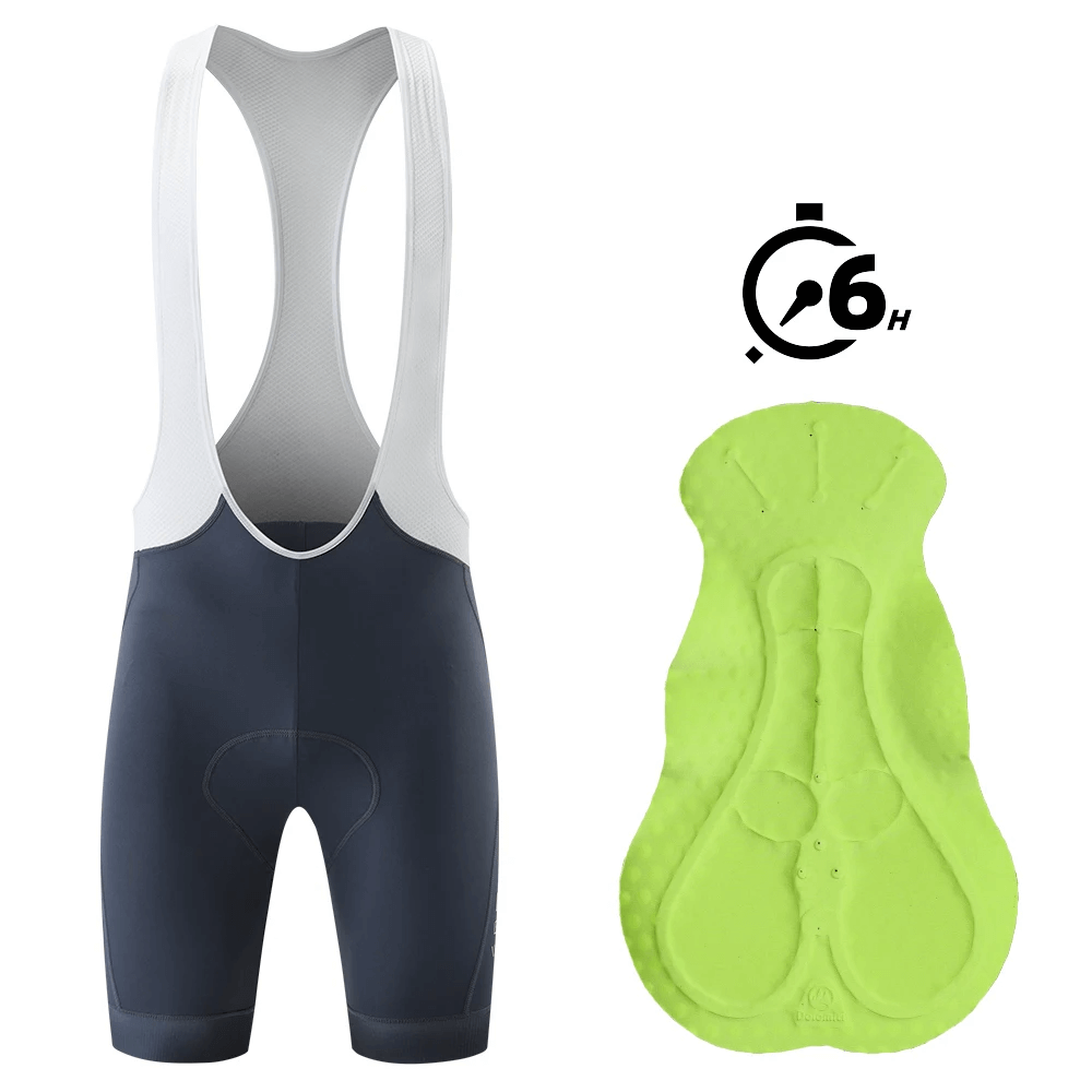 Women's cycling bib shorts SF2587 with 6-hour support pad, navy and white, designed for long-distance biking.