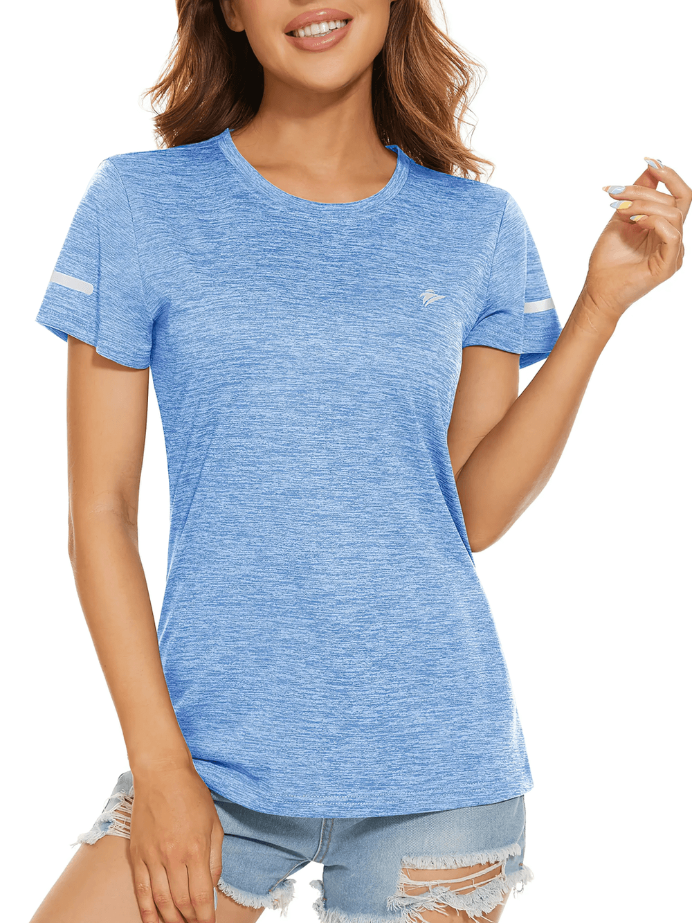 Female Elastic Running O-Neck Active T-Shirt - SF4497