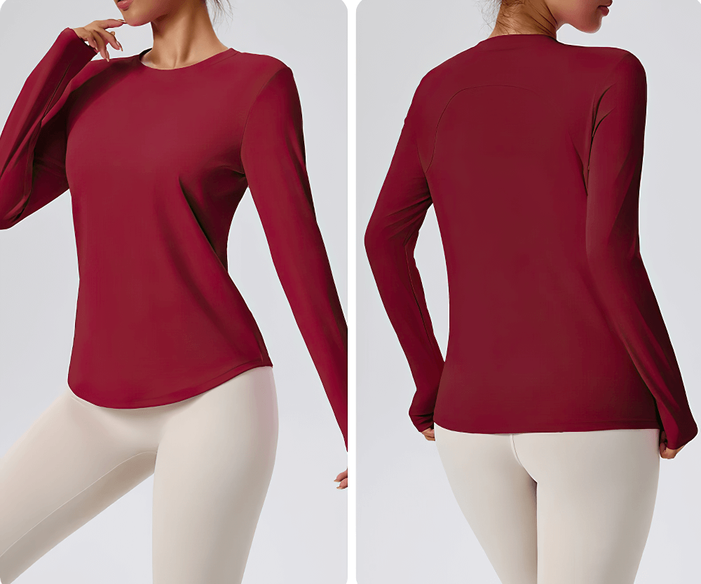 Female Full Sleeve Breathable Yoga Top for Fitness - SF4197