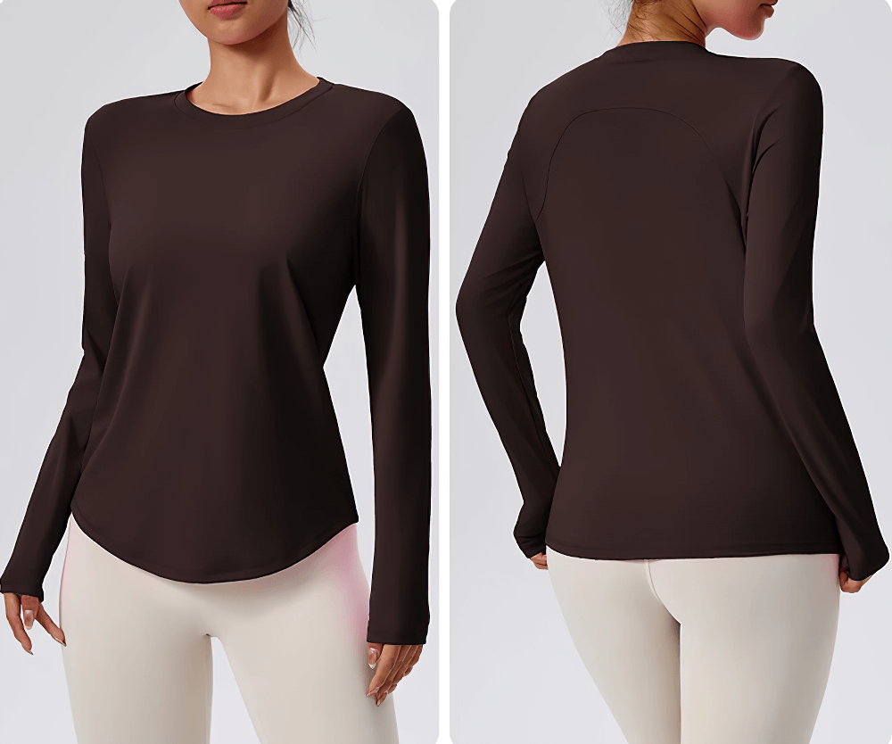 Female Full Sleeve Breathable Yoga Top for Fitness - SF4197