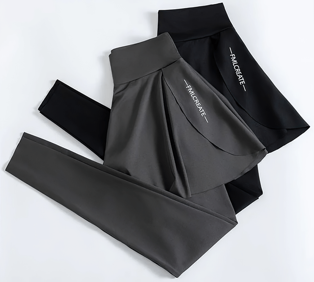 Alt Tag: Female High Waist Yoga Skirt Leggings with Pocket - SF4409 black quick-dry high-rise skirt overlay leggings with pockets